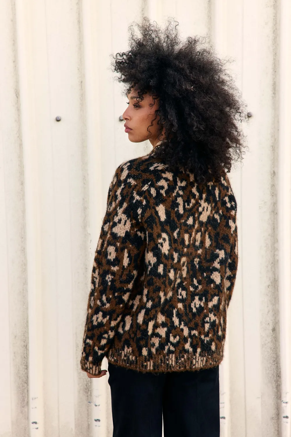 La Petite Etoile Maeve vest luipaard bruin