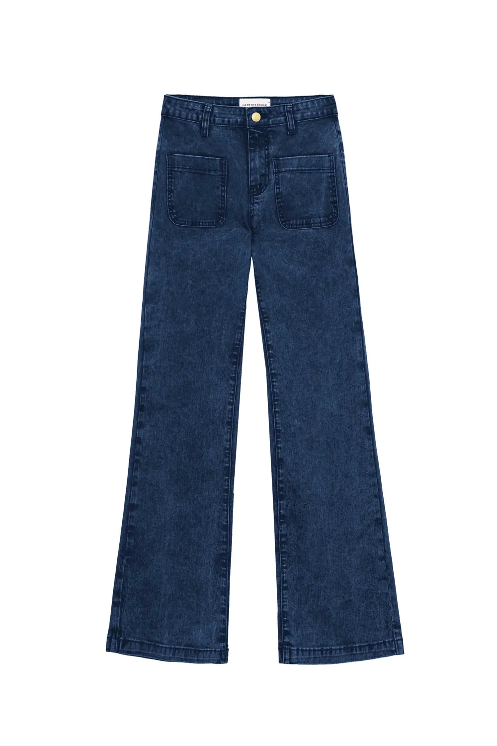 La Petite Etoile Sonny flare jeans marine hoge taille