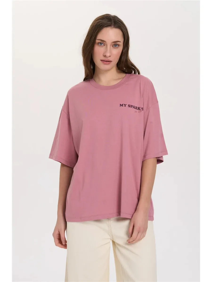 Amiek My Spark's 24C T-shirt oudroze katoen