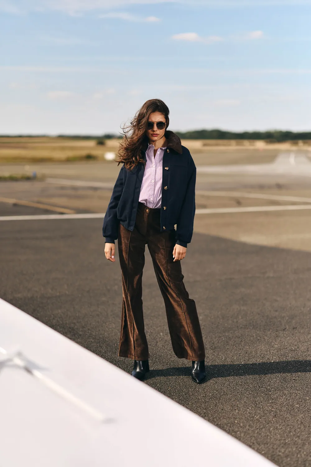 La Petite Etoile Paolar fluwelen broek kaki rechte pijp