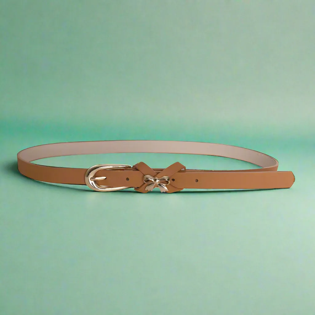 Tatyana Metal Bow riem bruin met strik