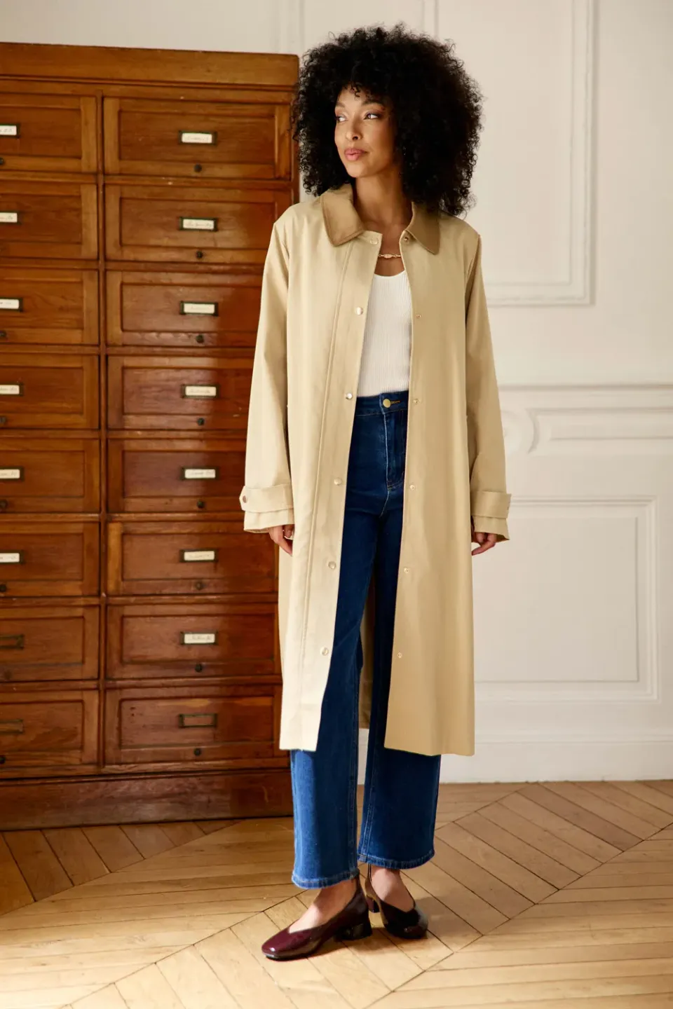 La Petite Etoile Nevino trenchcoat beige midi