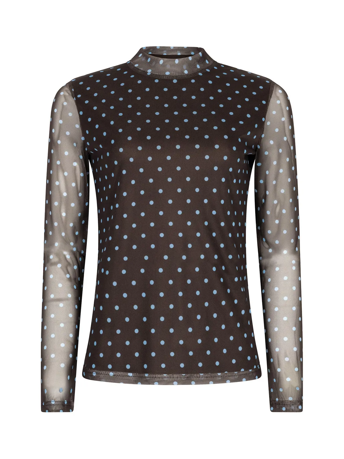 Amiek Baily top bruin stippen mesh