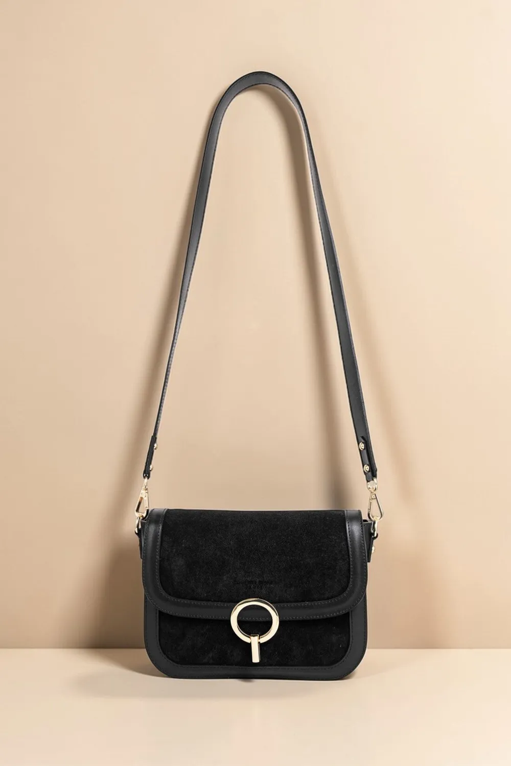 La Petite Etoile James leren tas zwart schouder