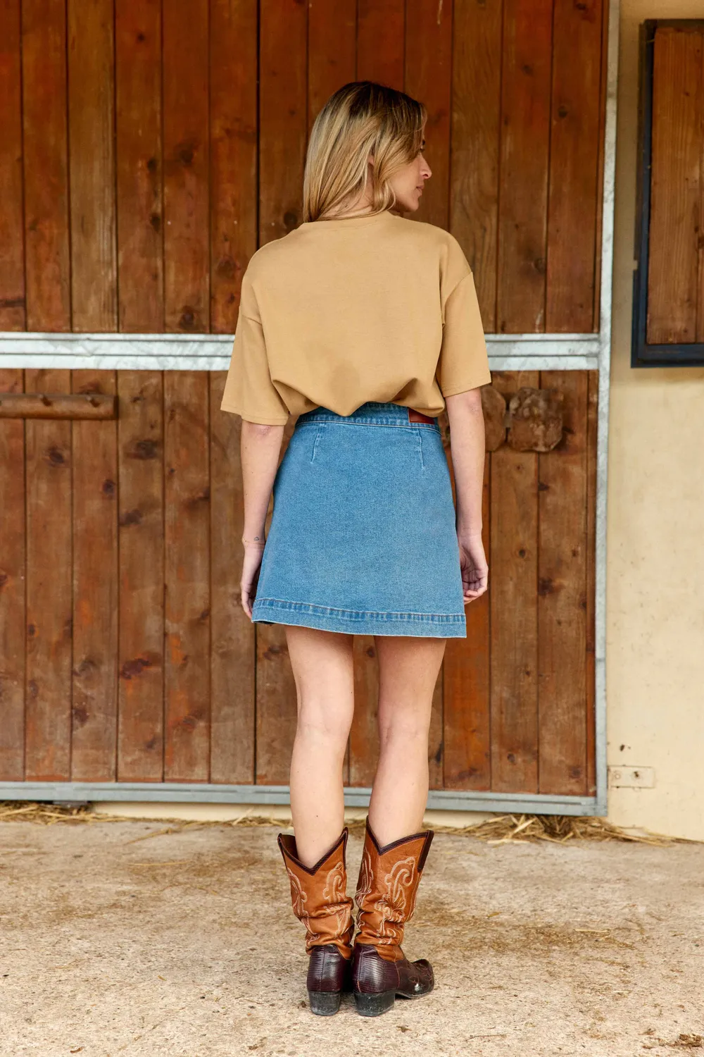 La Petite Etoile Jadani spijkerrok stone blauw