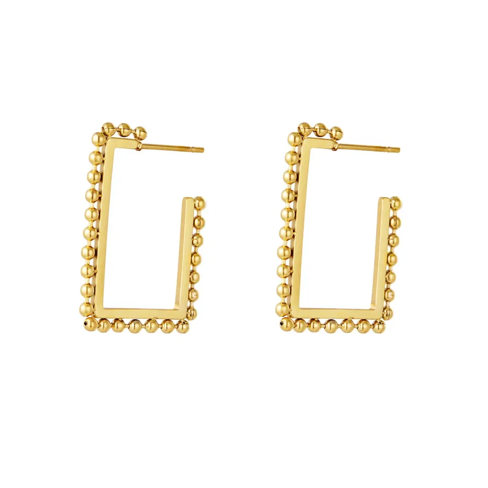LOVEDRUNKY Square Dot Oorbellen goud 2,9 cm