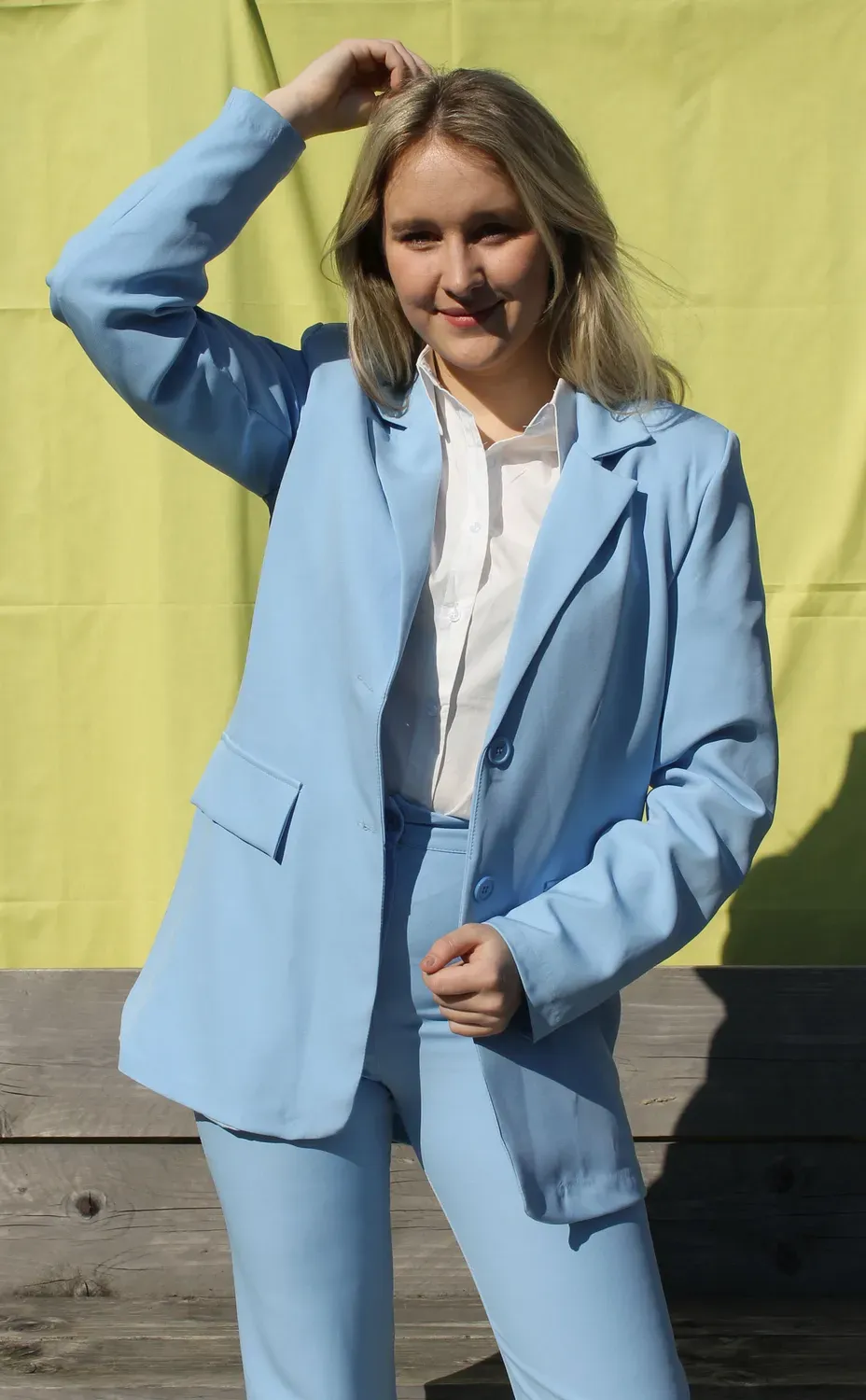 LOVEDRUNKY Chiara blazer blauw regular fit gevoerd