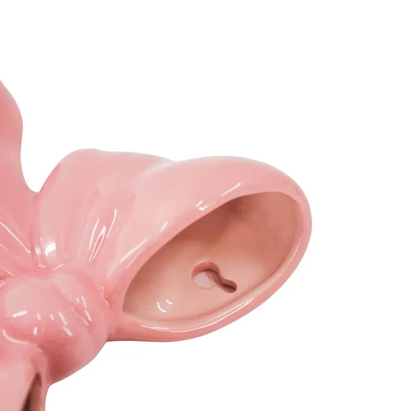 Amiek Strik muurvaas roze keramiek 19 cm