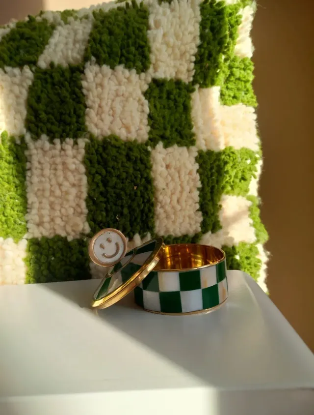 Amiek Treasurebox bewaardoosje smiley groen