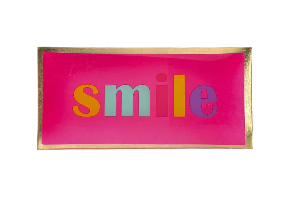 Amiek Loveplate Smile L schaaltje roze glas