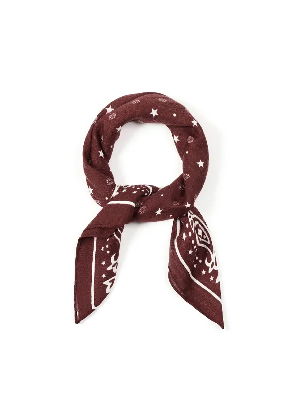 LOVEDRUNKY Stippen sjaal burgundy – paisleyprint