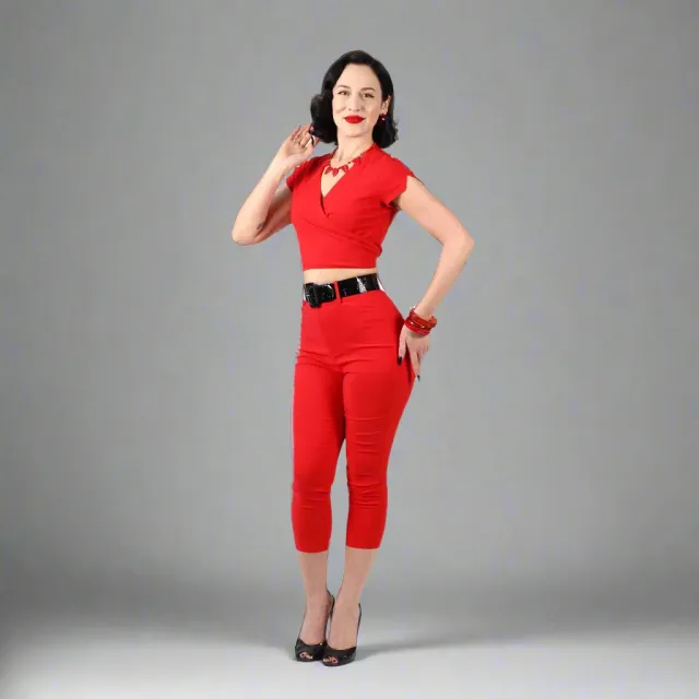 Tatyana Luisa Capris capri rood high waist stretch