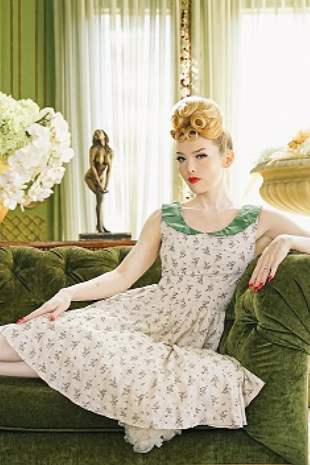 Tatyana Elizabeth Circle jurk antique floral katoen