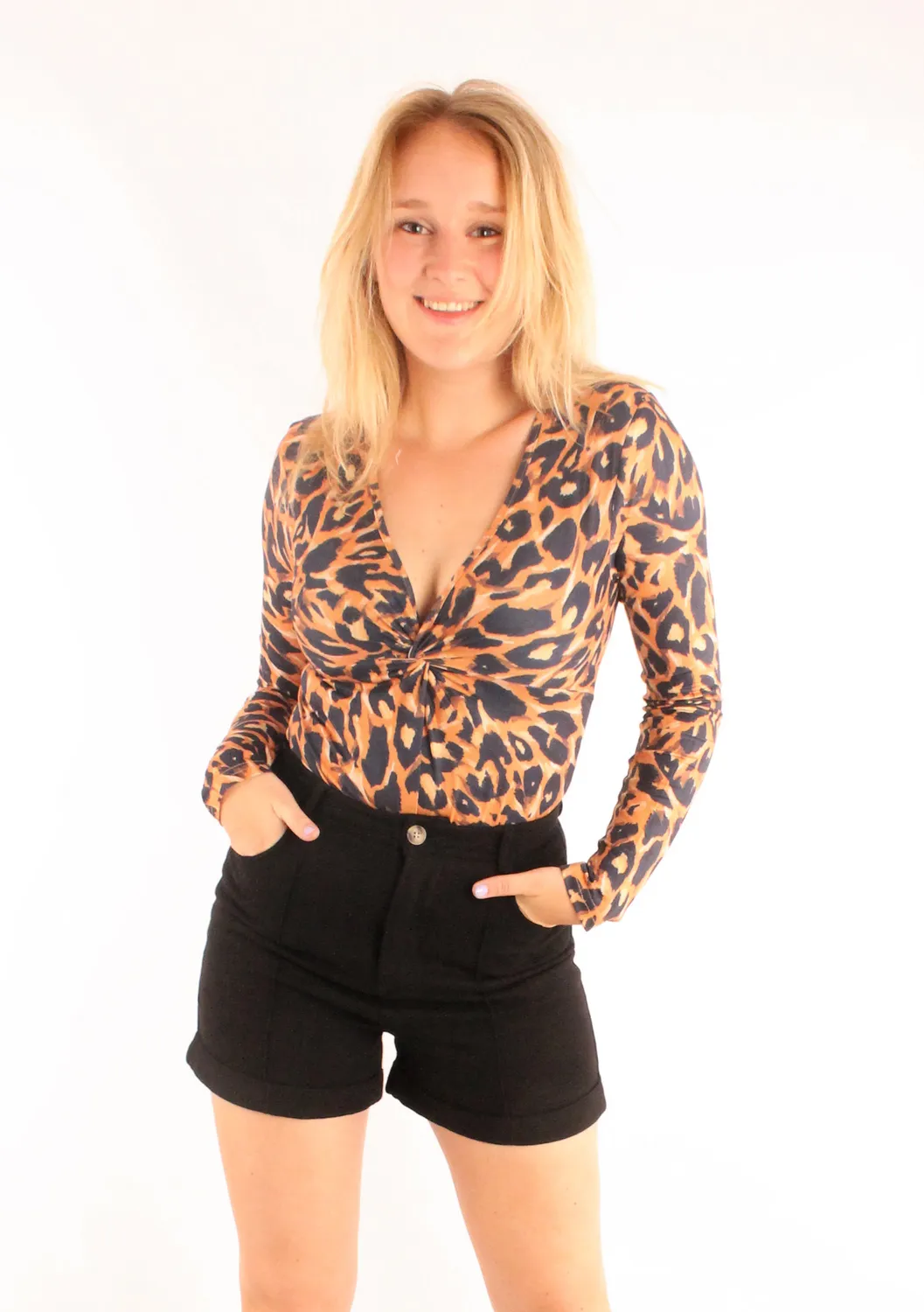 LOVEDRUNKY Animal brique body met V-hals