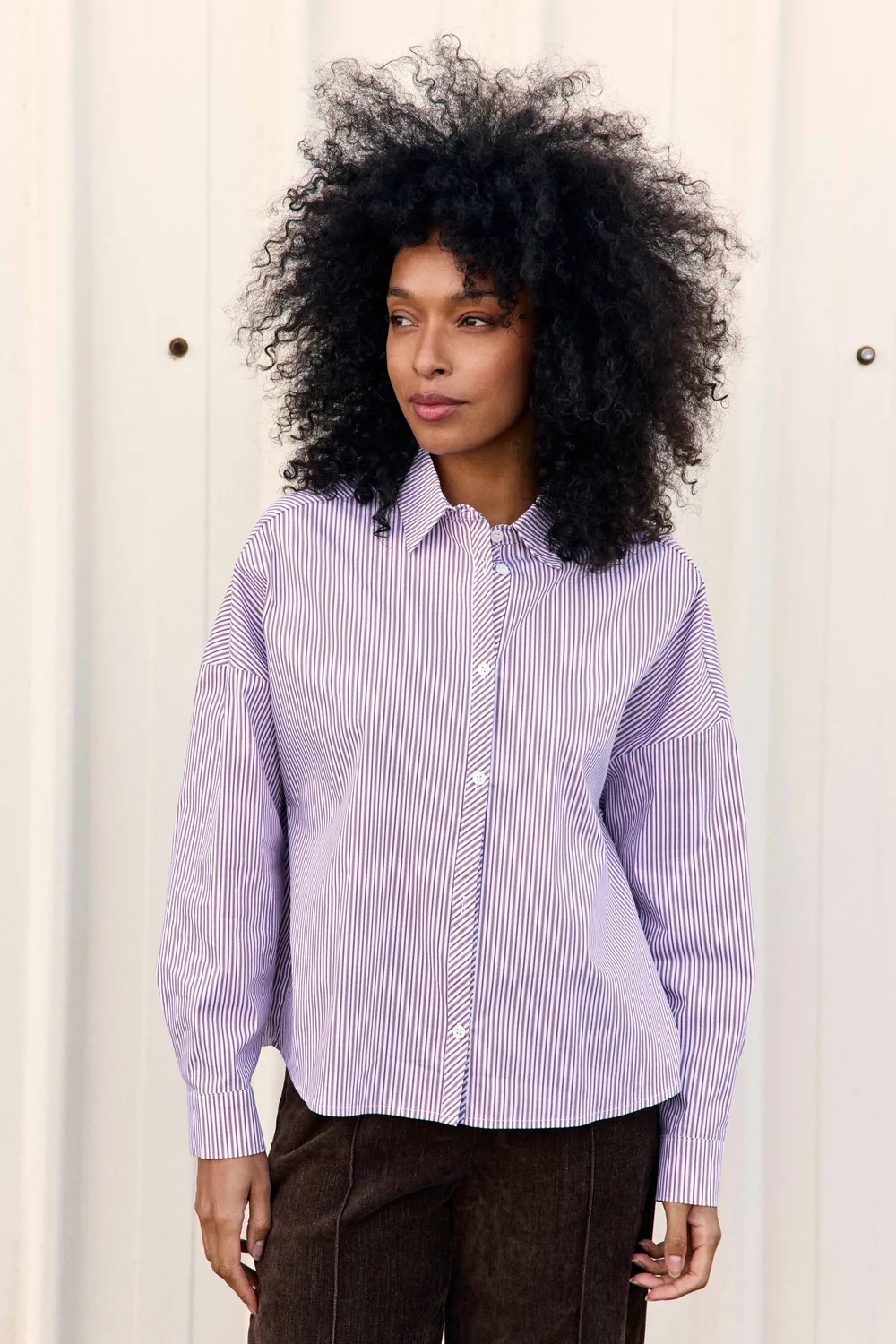 La Petite Etoile Cyra blouse roze ecru gestreept