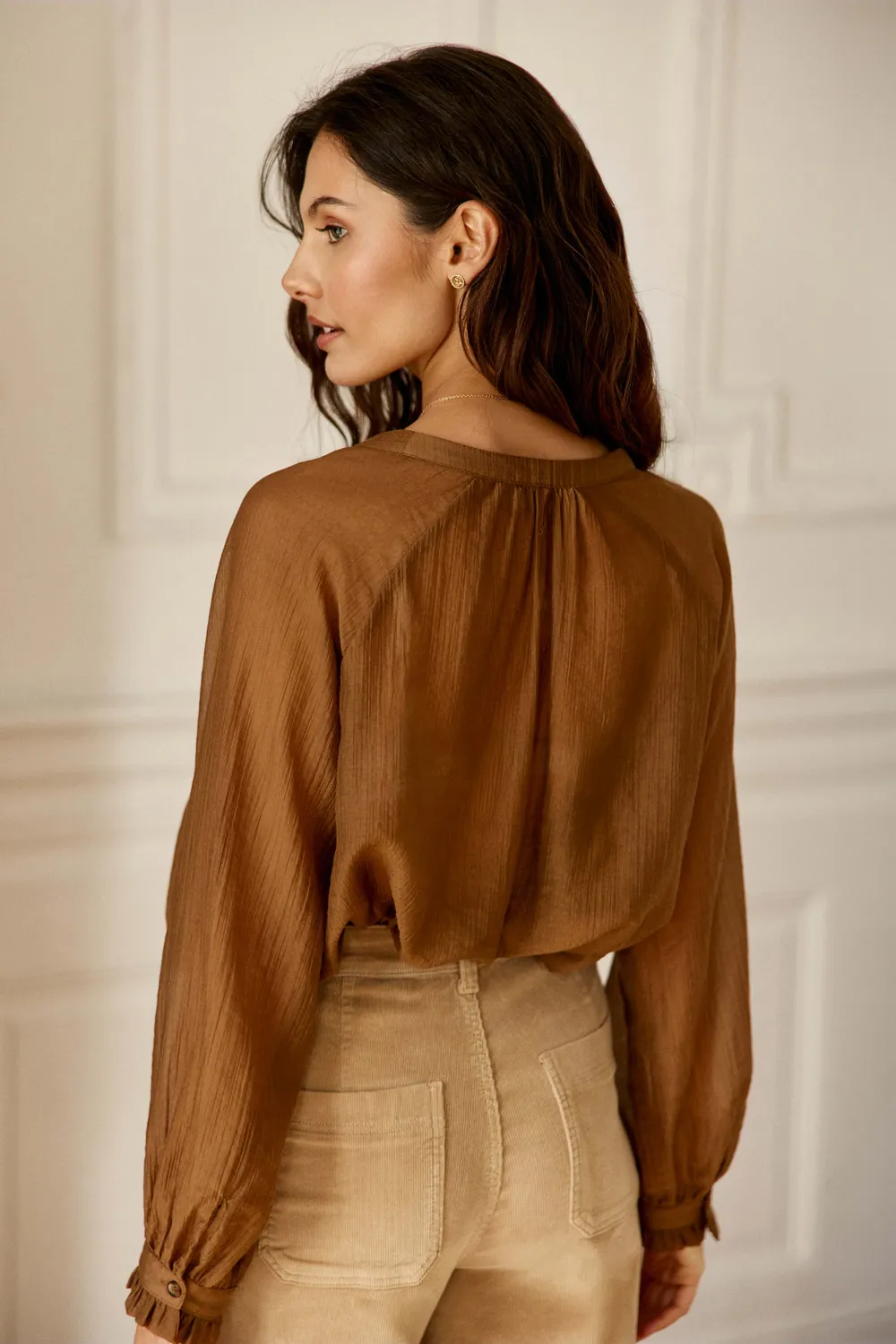 La Petite Etoile Bertino blouse camel wijd