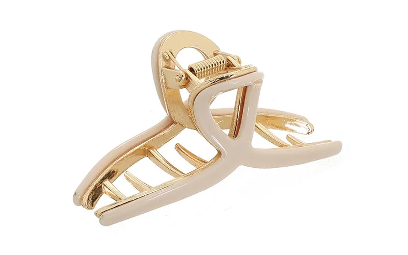 Amiek Aaltje haarklem naturel goud metaal 7 cm