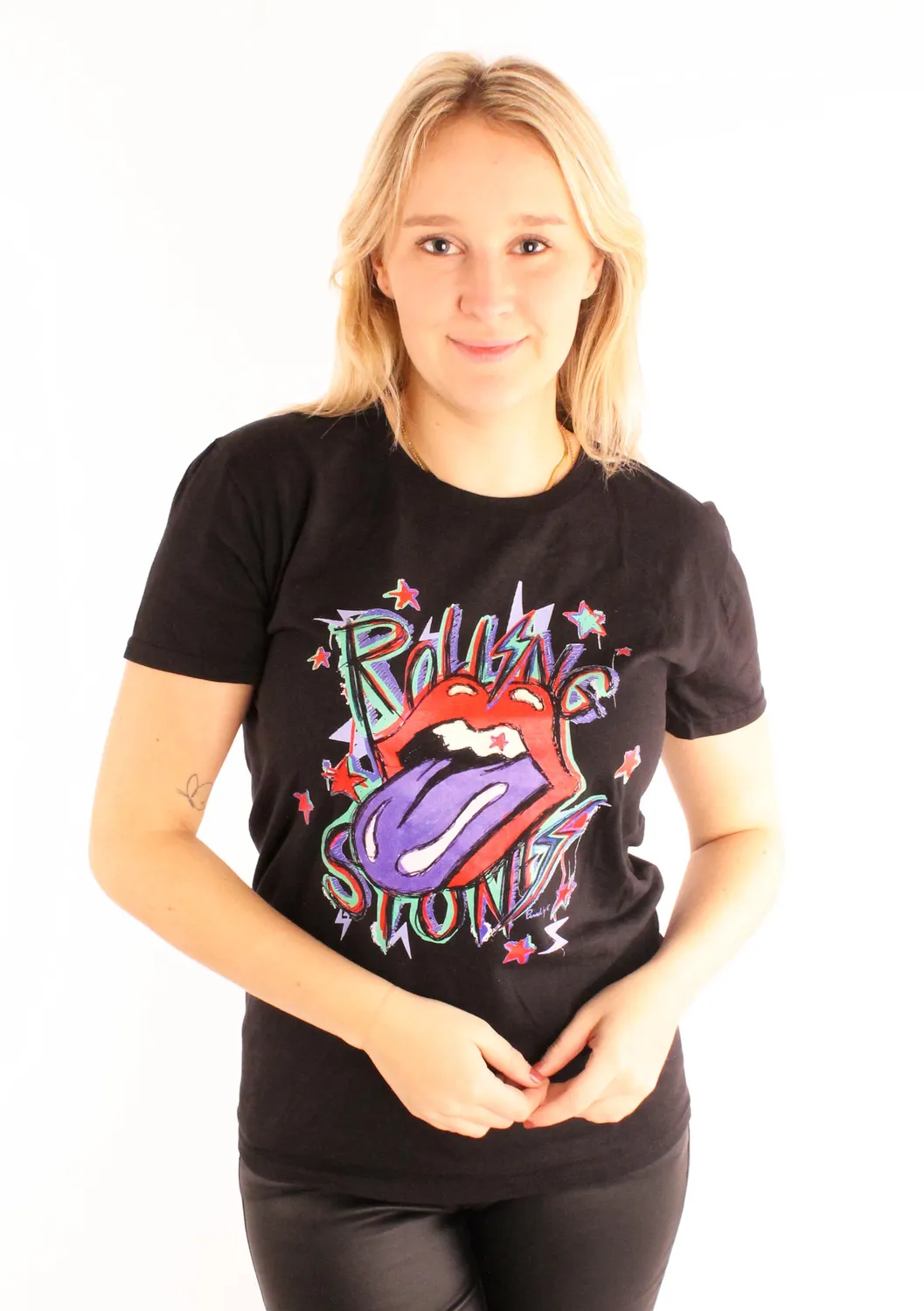 LOVEDRUNKY Rolling Stones T-shirt zwart regular fit