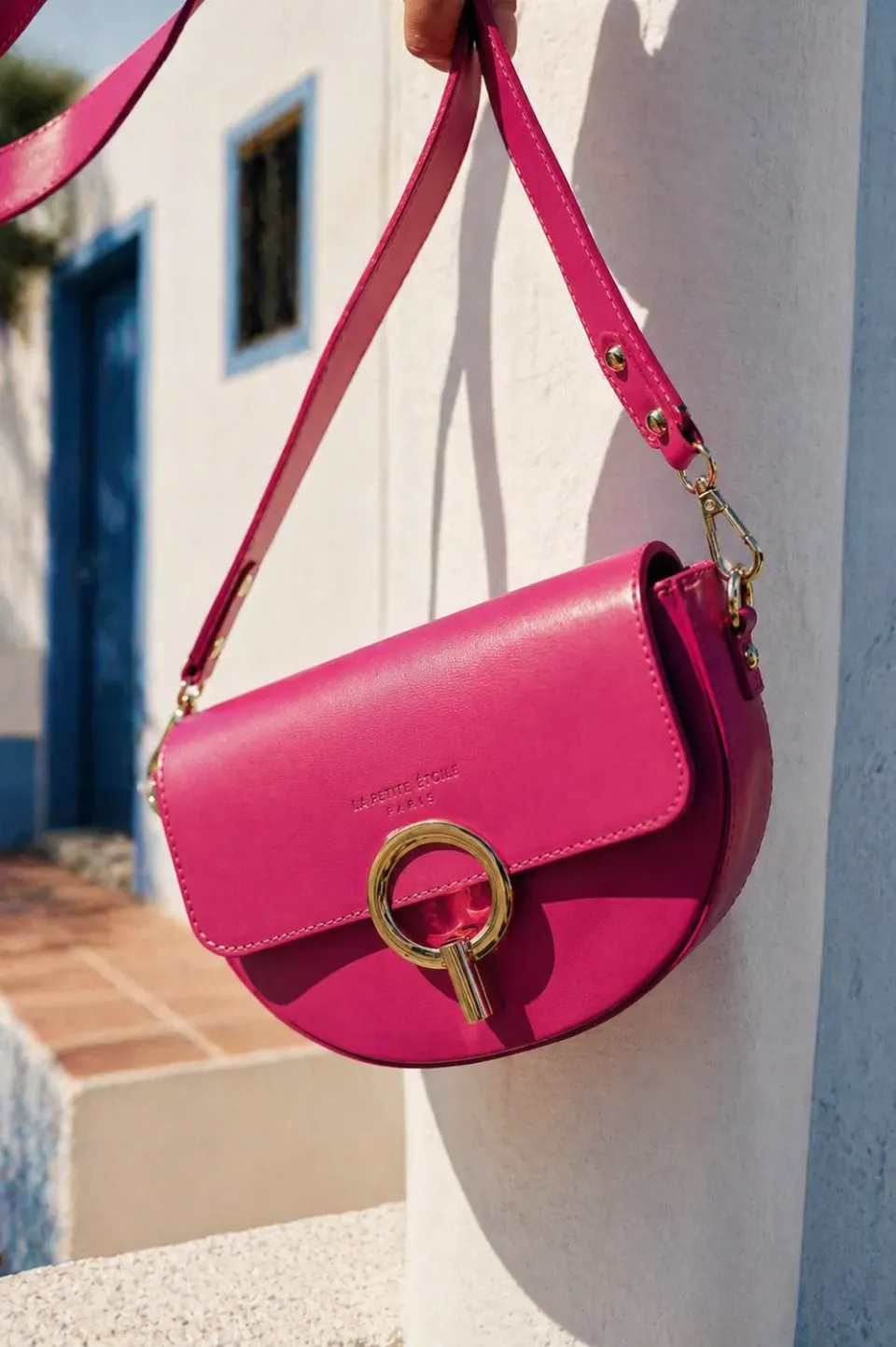 La Petite Etoile Jim handtas fuchsia leer