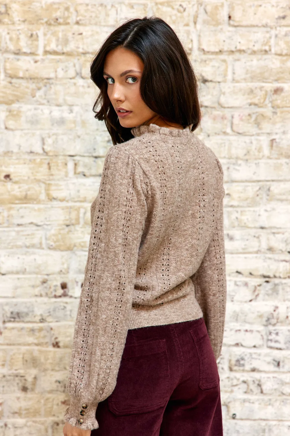 La Petite Etoile Maxine ajour trui beige 13-beige