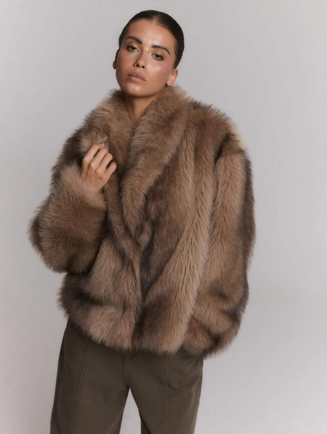 Refined Department Luka Faux Fur jas bruin