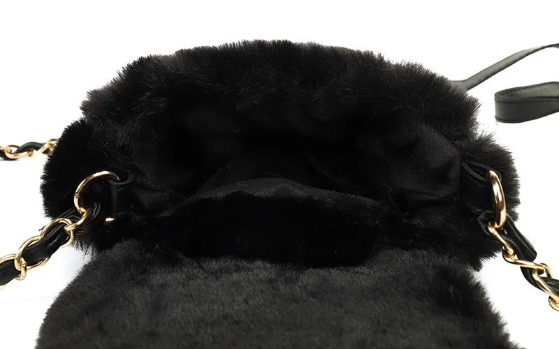 Amiek Vel Gardena telefoontasje zwart fluffy