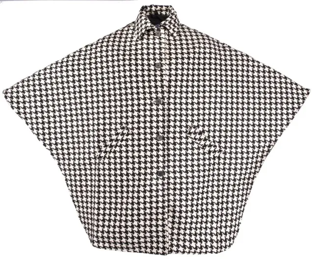 PduC luxe rolstoelcape ruit zwart-wit wol warm
