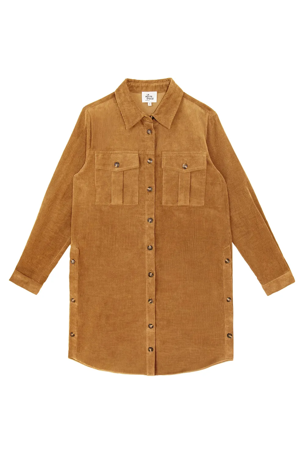 La Petite Etoile Riely jurk camel ribfluweel