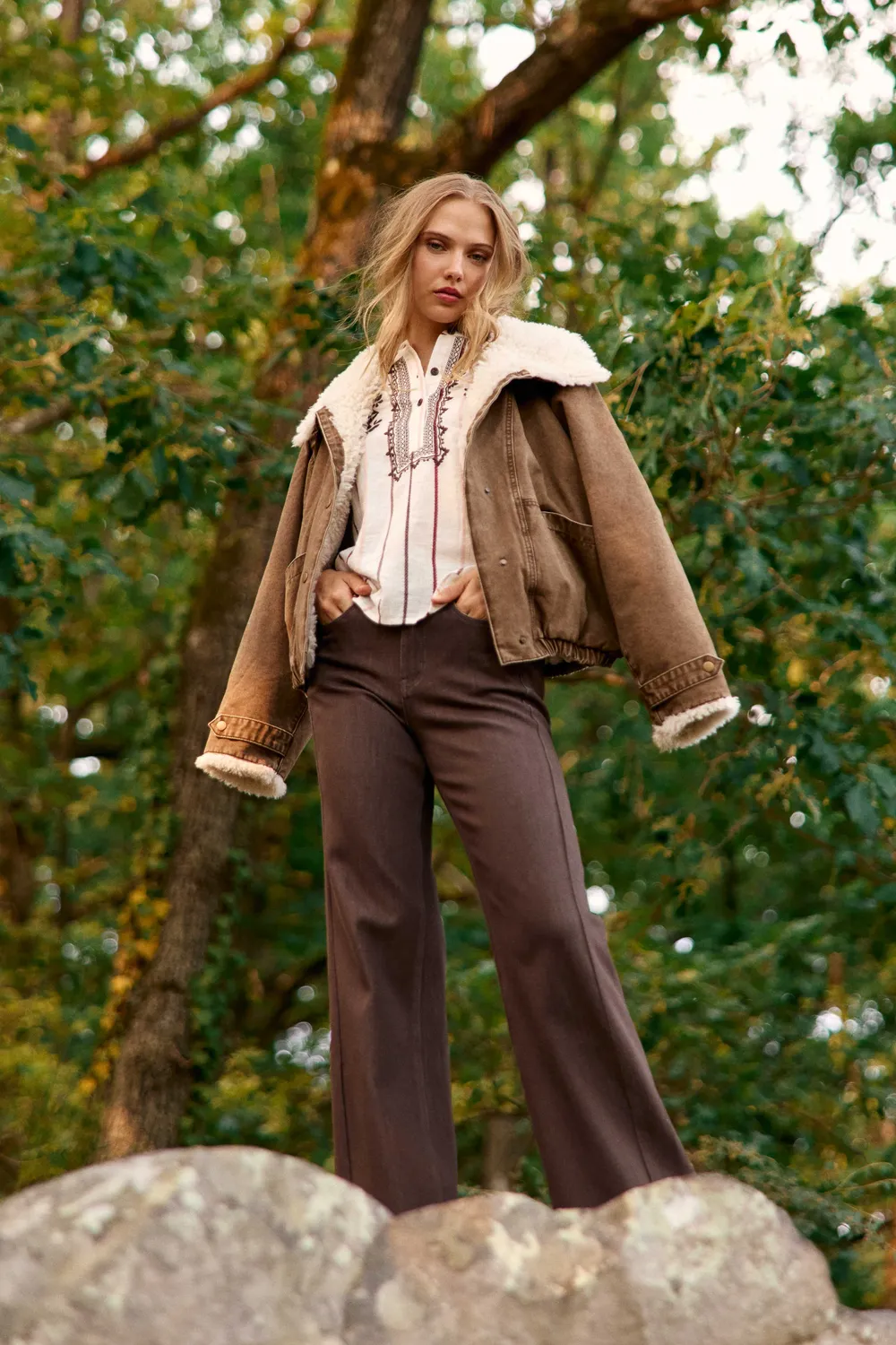 La Petite Etoile Pax rechte jeans bruin 16-marron