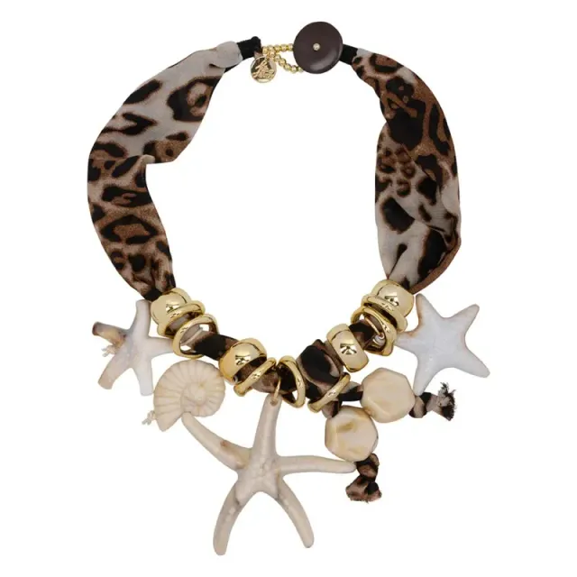 Life of Bulu Ariel ketting leopard schelp 18 cm