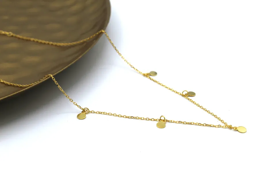LOVEDRUNKY Coins ketting goud 44 cm verstelbaar