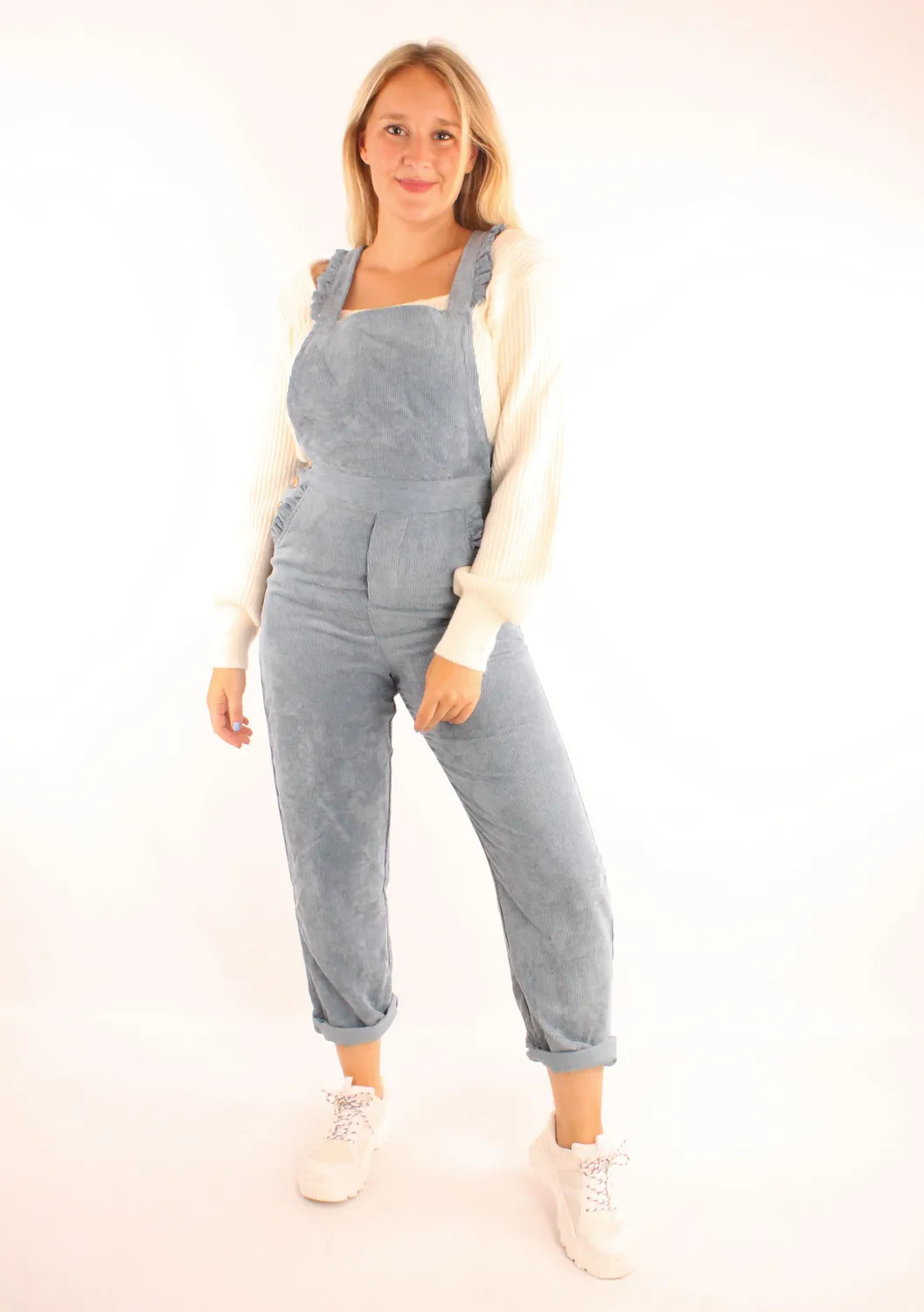 LOVEDRUNKY Corduroy jumpsuit blauw straight