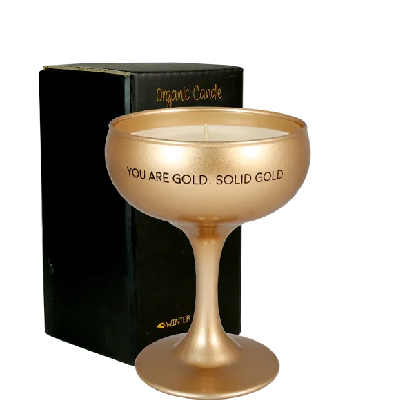 My Flame You Are Gold champagneglas geurkaars Silky Tonka