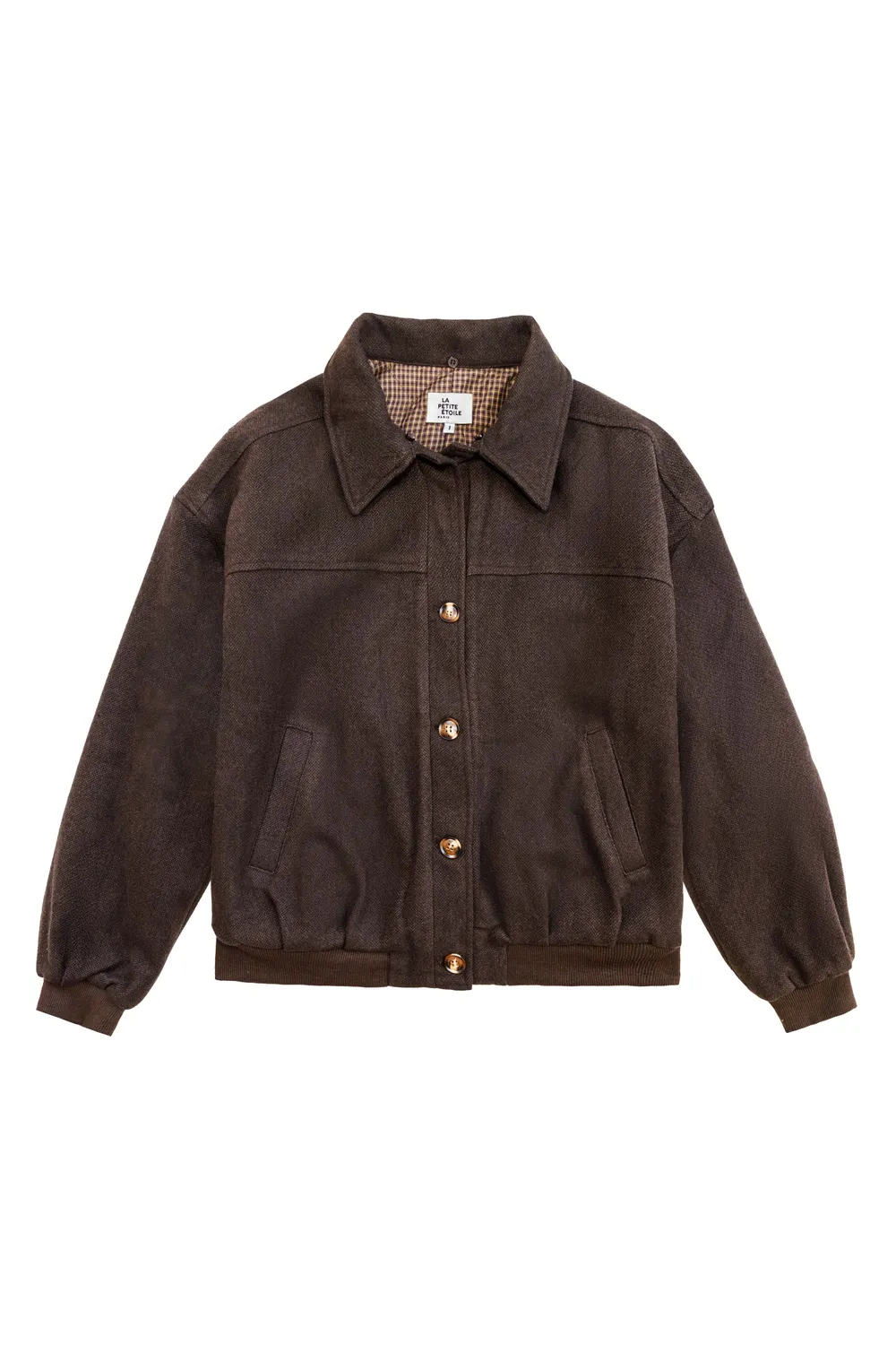 La Petite Etoile Videl blouson bruin afneembare kraag