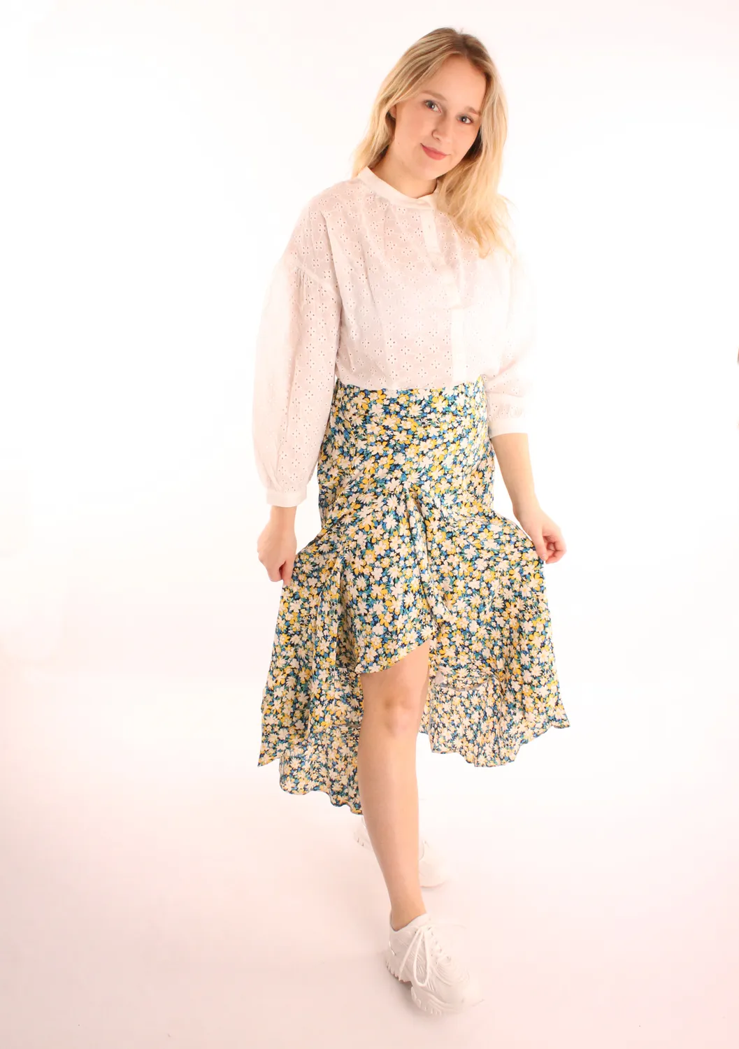 LOVEDRUNKY Ruffled Floral Pacific maxi rok bloemenprint