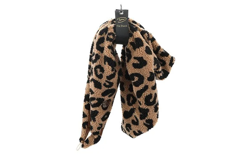 Amiek Furano sjaal camel panter teddy 180 cm