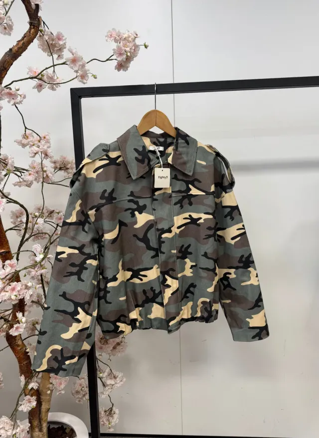 Amiek Kyra jacket legerprint katoen onesize