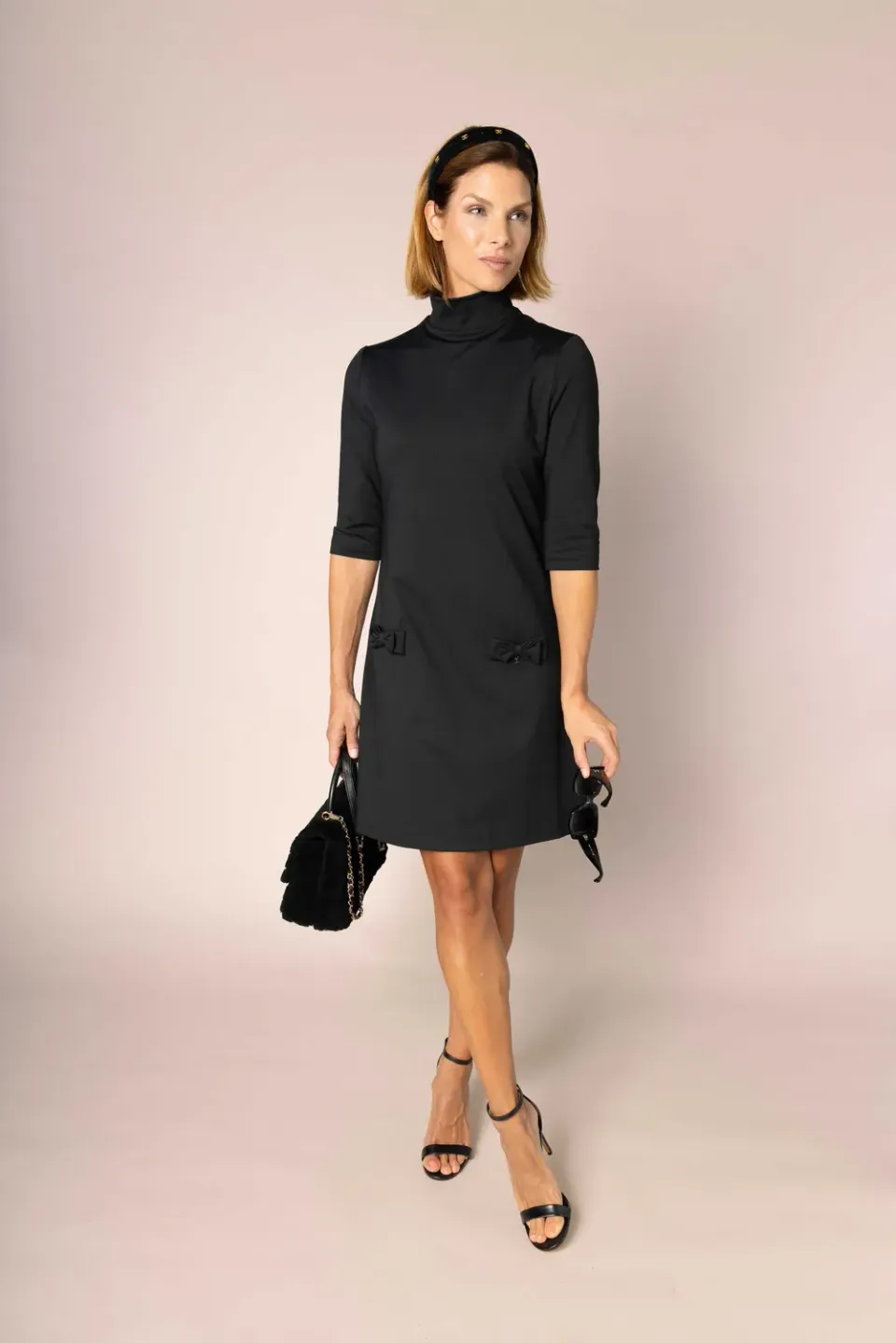 Laboutiek Solene Dress jurk zwart col a-lijn
