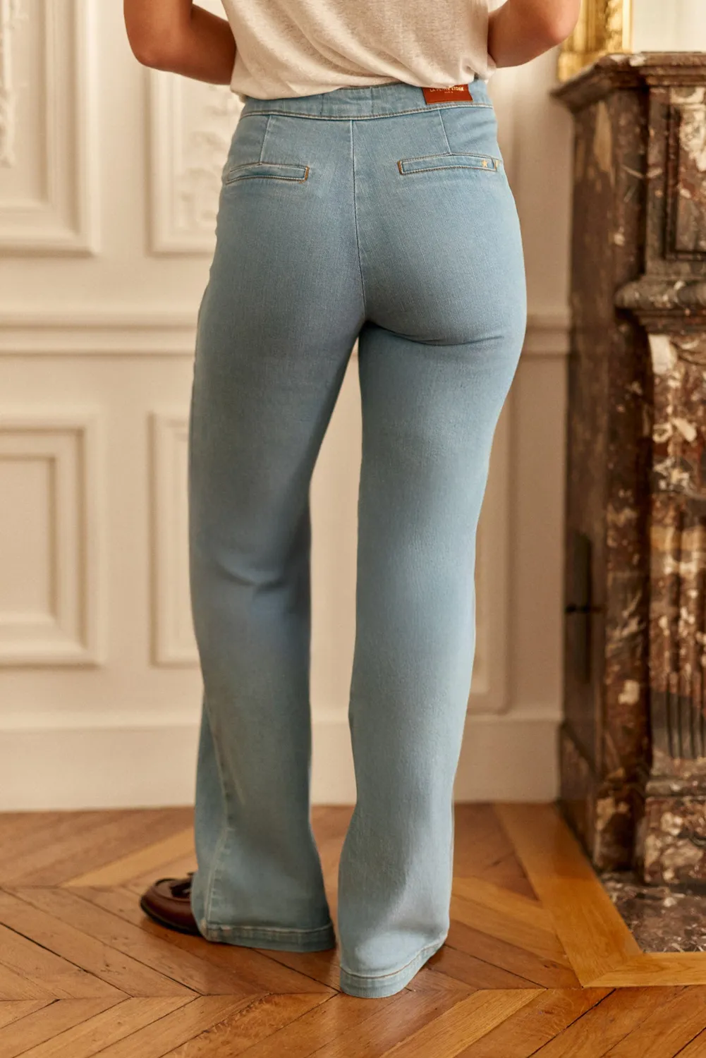 La Petite Etoile Paulie spijkerbroek stone knoopsluiting