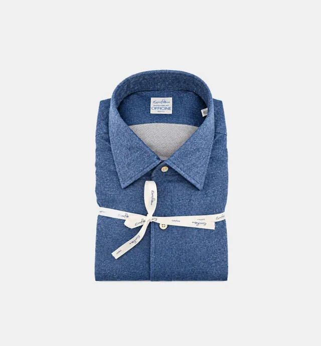 Enzo Pisano 127 Sergio overhemd avion blauw denim