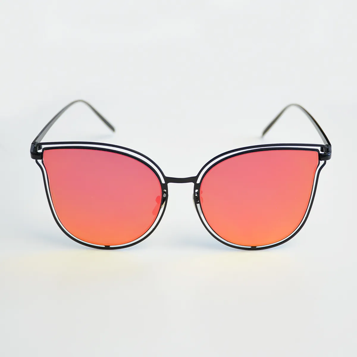 LOVEDRUNKY Butterfly Mirror zonnebril Rood zwart