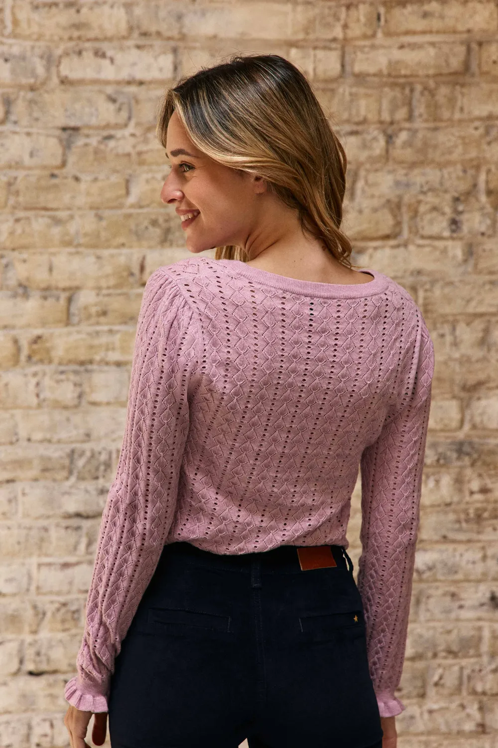 La Petite Etoile Monceau trui roze ajourmaat