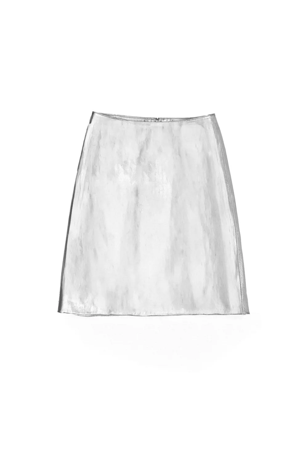 La Petite Etoile Finley leren rok zilver mini recht