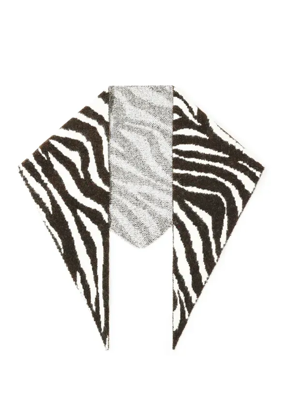 LOVEDRUNKY Triangle sjaal zebra zwart-wit 170 cm