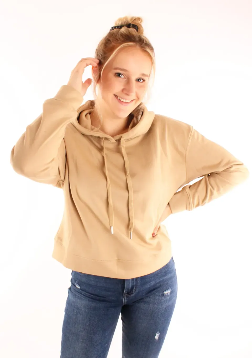 LOVEDRUNKY Hoodie beige sweater met capuchon S M L