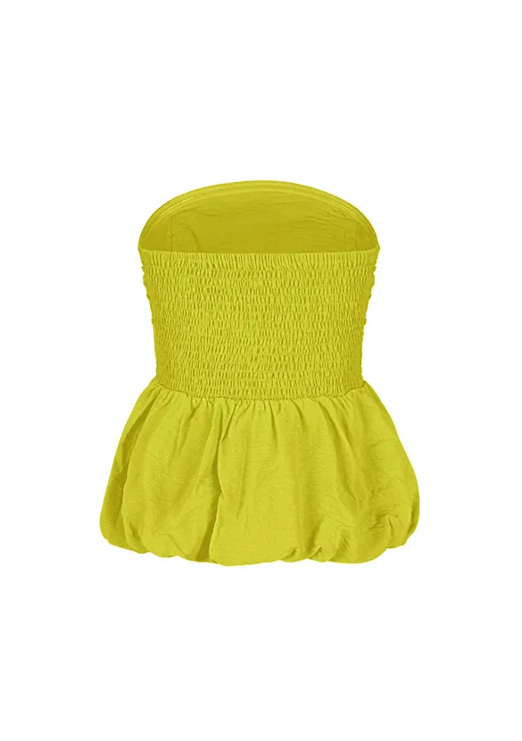 LOVEDRUNKY Summer top pistachegroen strapless