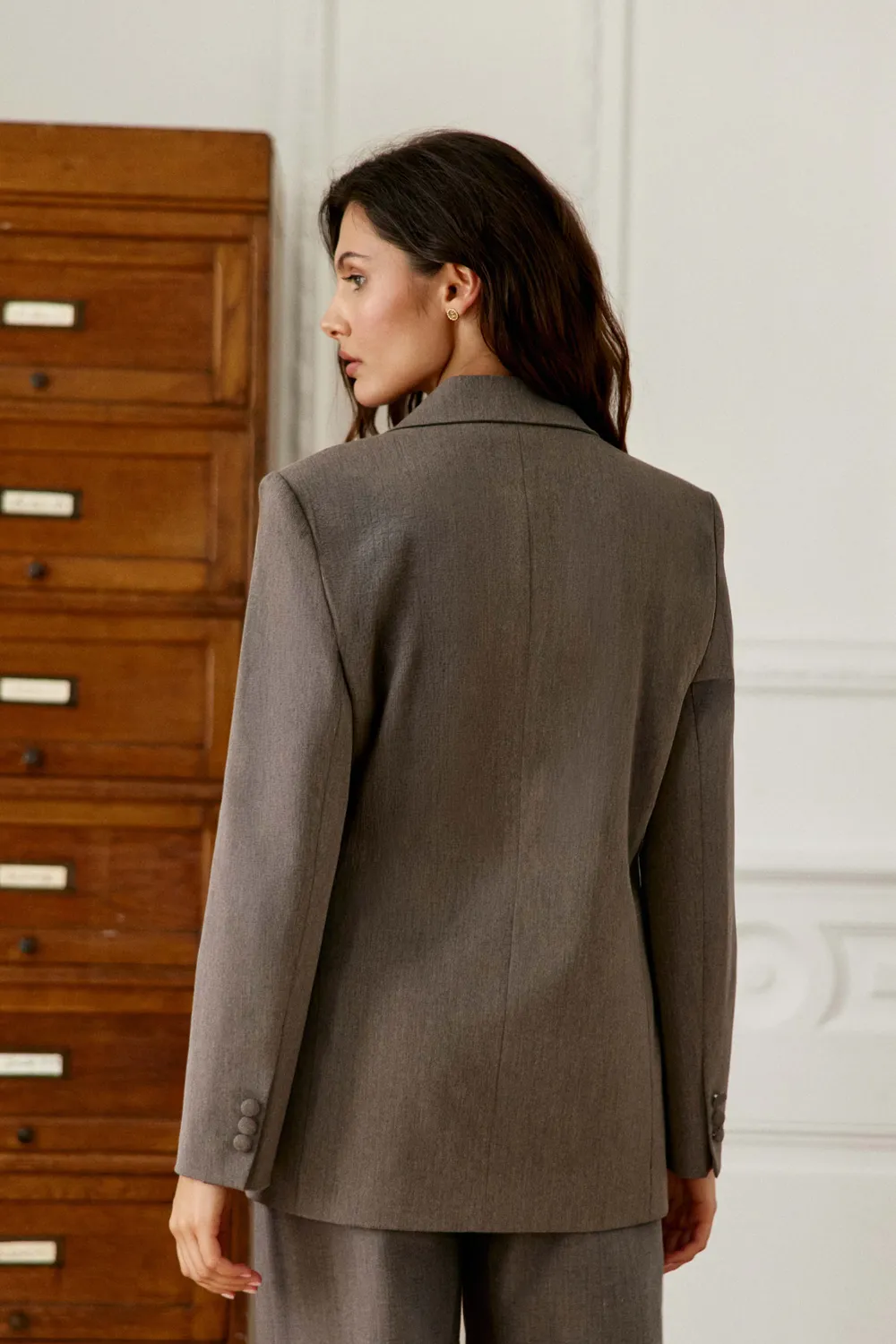 La Petite Etoile Viamao blazer taupe recht wikkel