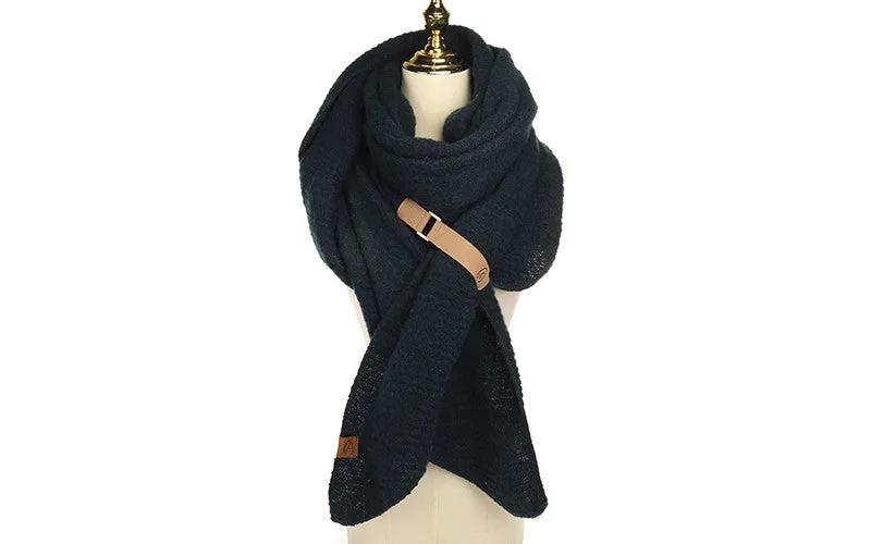 Amiek Saalbach sjaal donkerblauw geborsteld 250 cm