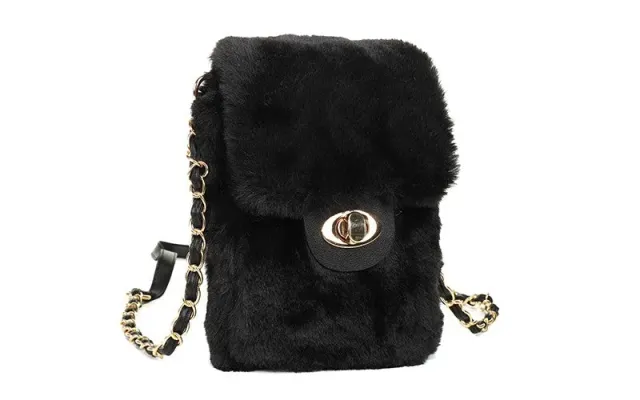 Amiek Vel Gardena telefoontasje zwart fluffy