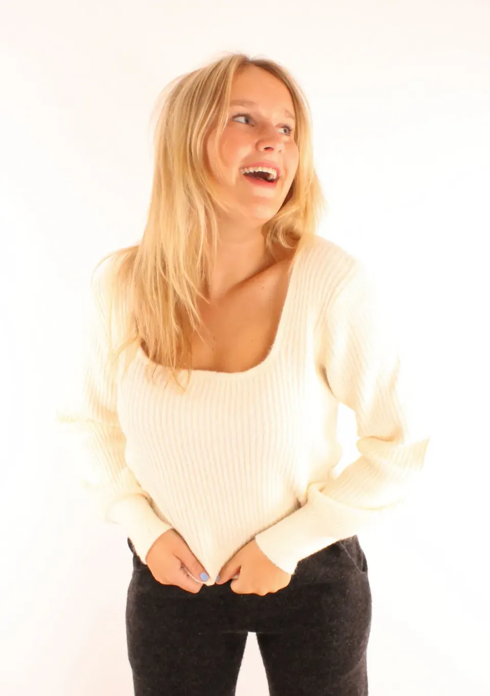 LOVEDRUNKY U-hals Trui Wit one size